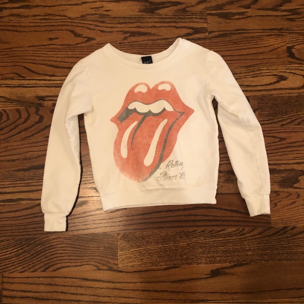 WHITE ROLLING STONES SWEATSHIRT